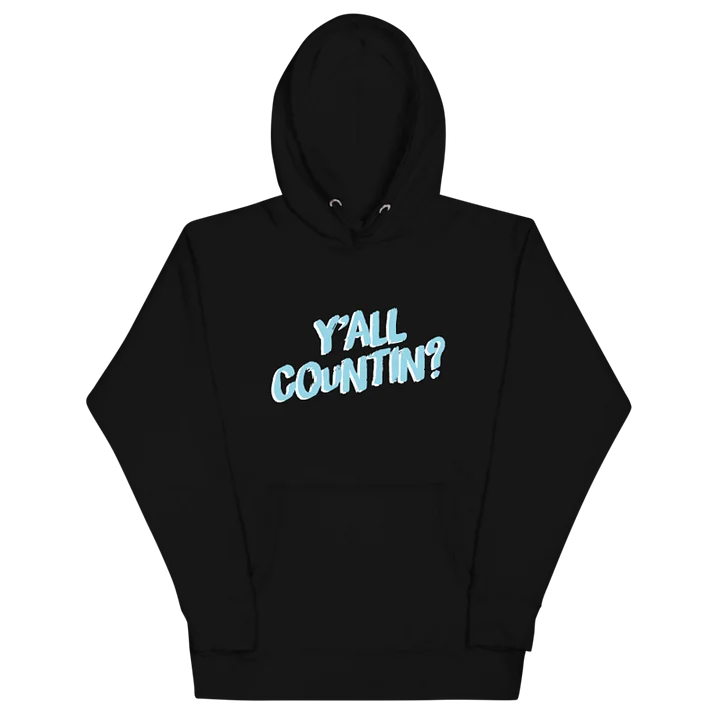 Yall Countin? Hoodie - Blue and Black product image (1)