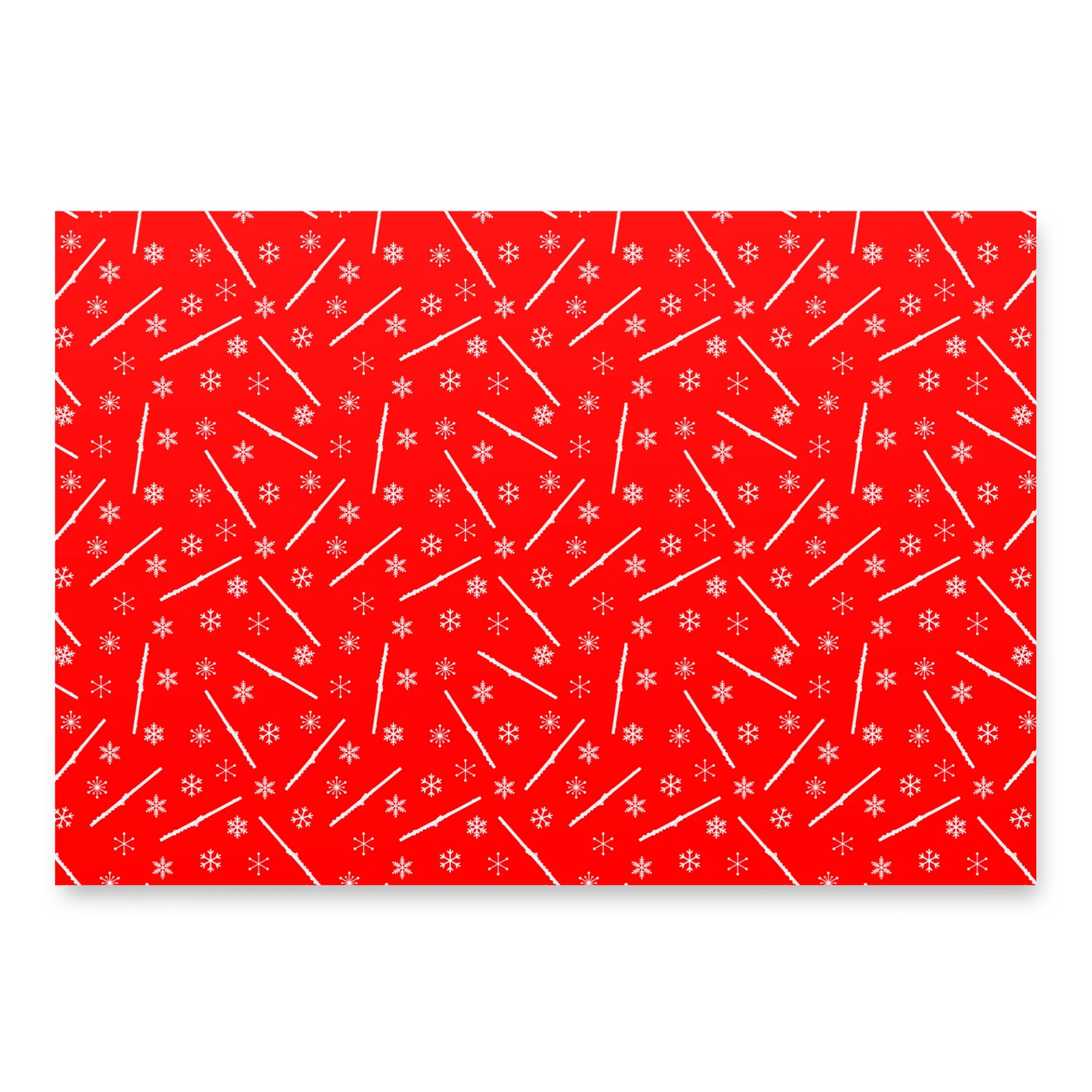 Flutes and Snowflakes - Alto - Red Gift Wrap Paper Sheets product image (6)