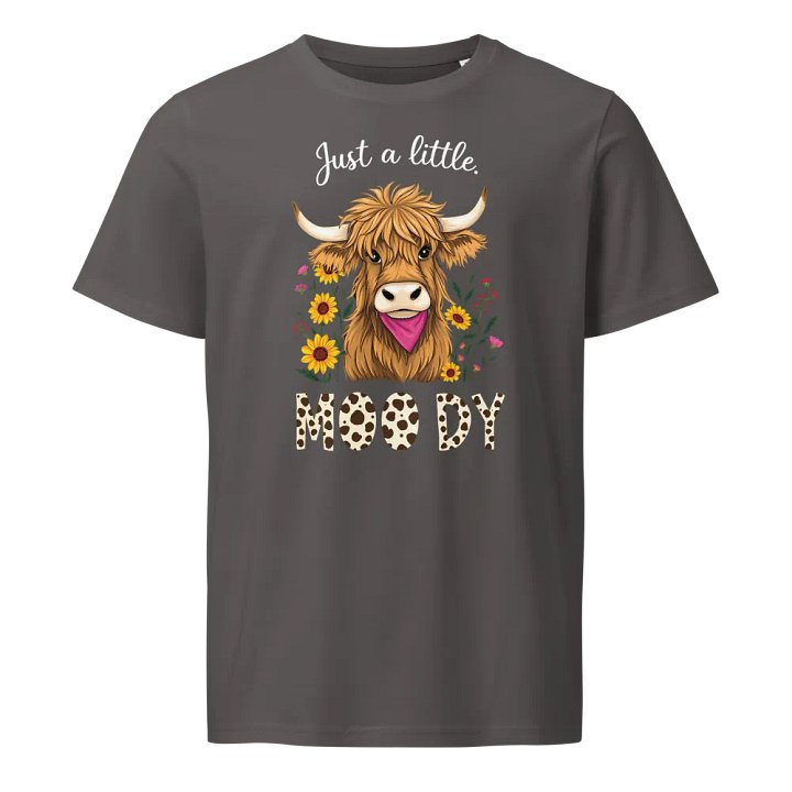 Just a Little Moody Highland Cow Easter Organic Tee product image (3)