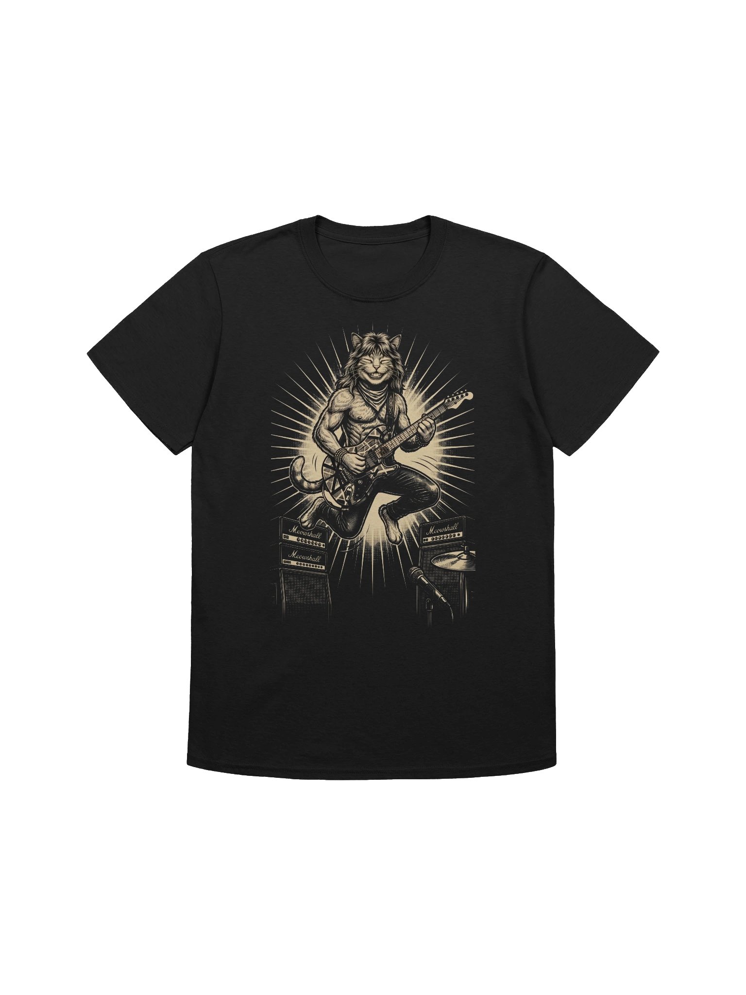 Eddie Van Halen Cat Guitar T-Shirt | Funny Rock Music Guitar Tee product image (2)