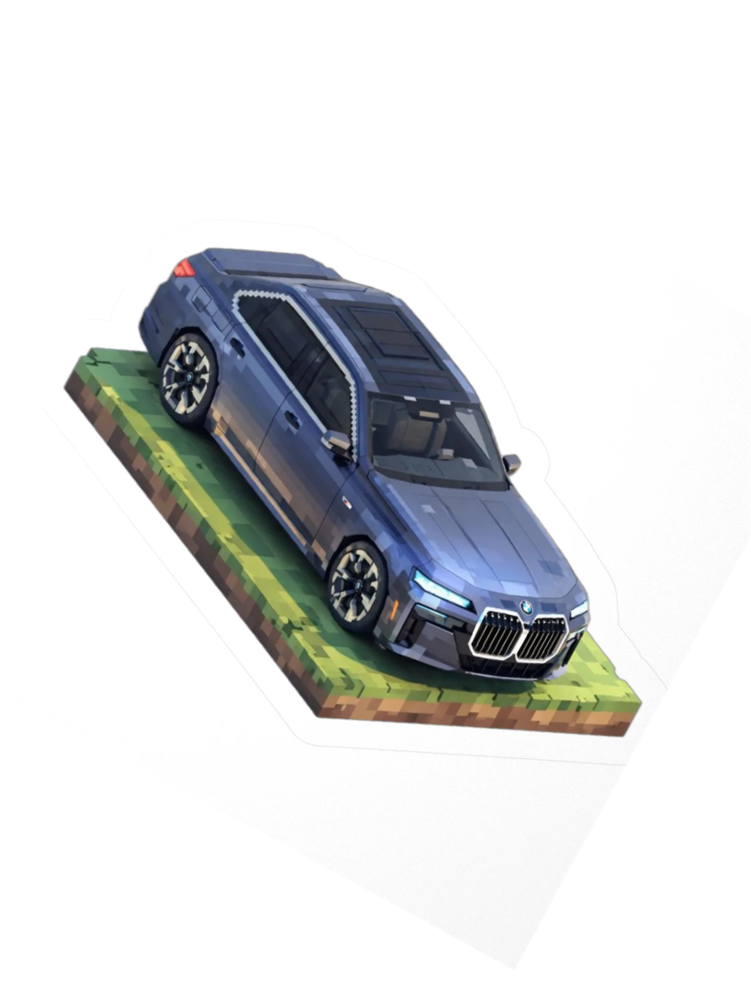 Frozen Blue BMW 7 Series Sticker (Pixel, Retro, Minecraft) product image (5)