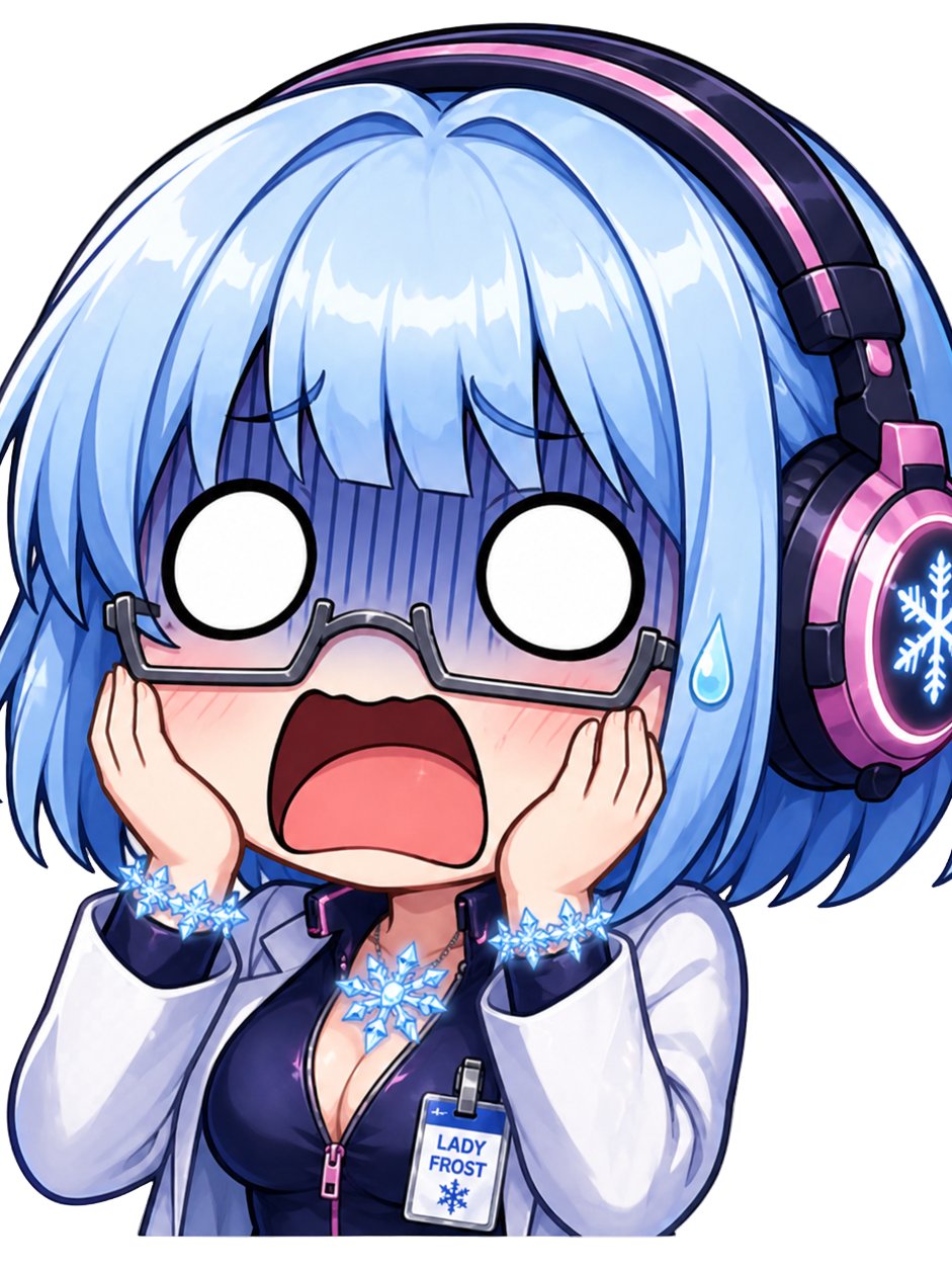 Lady Frost Mortified Emote - Die Cut Sticker product image (1)