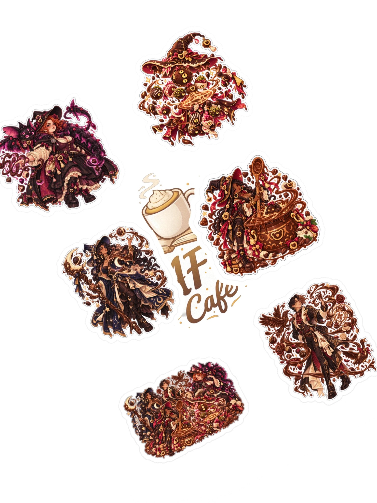 Midnight Truffles: Dark Witches — 6 Sticker Pack product image (1)