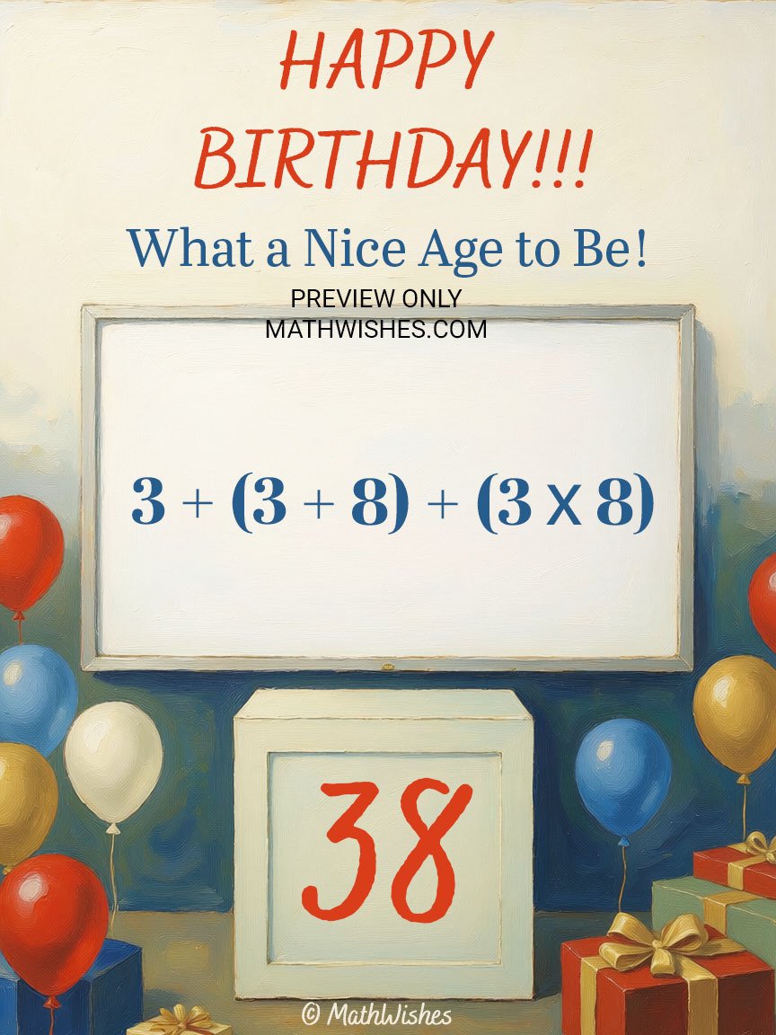 38th Birthday Card - Math Formula product image (1)