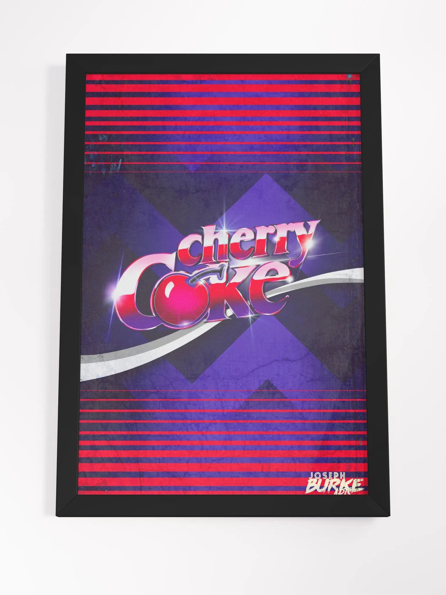 Retro Cherry Coke Chrome Framed Art product image (4)
