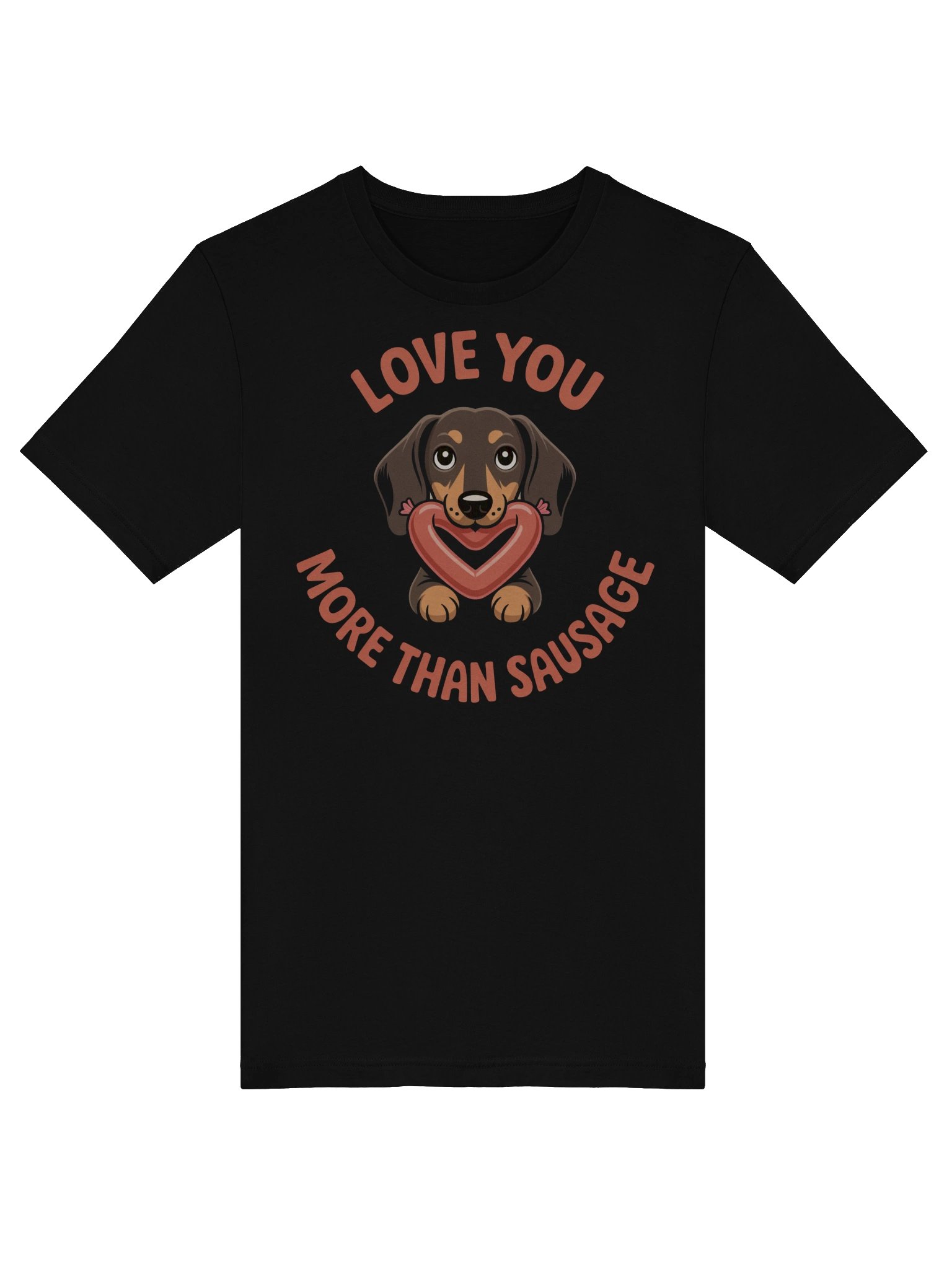 Love You More Than Sausage Dachshund T-Shirt – Funny Valentine Wiener Dog Love Shirt product image (5)