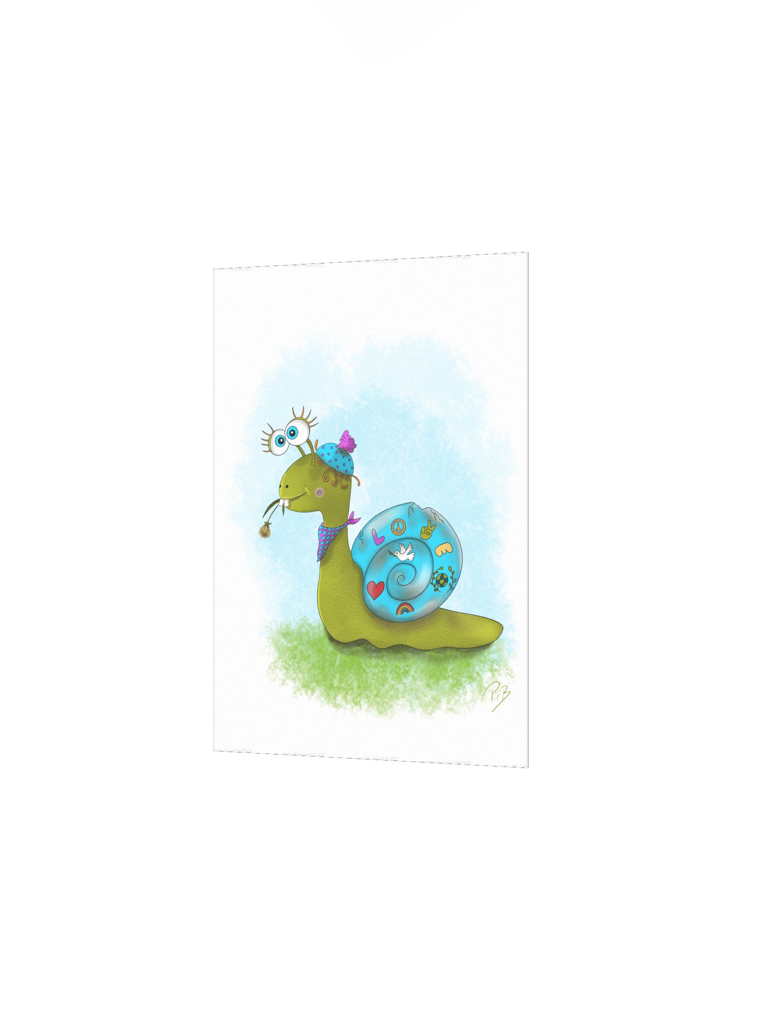 Whimsical Snail Adventure Poster - Snailbert the Peace Snail product image (2)