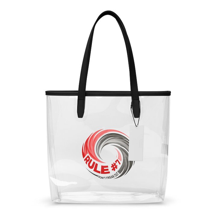Rule #7 Clear Tote Bag Pewter and Red product image (1)