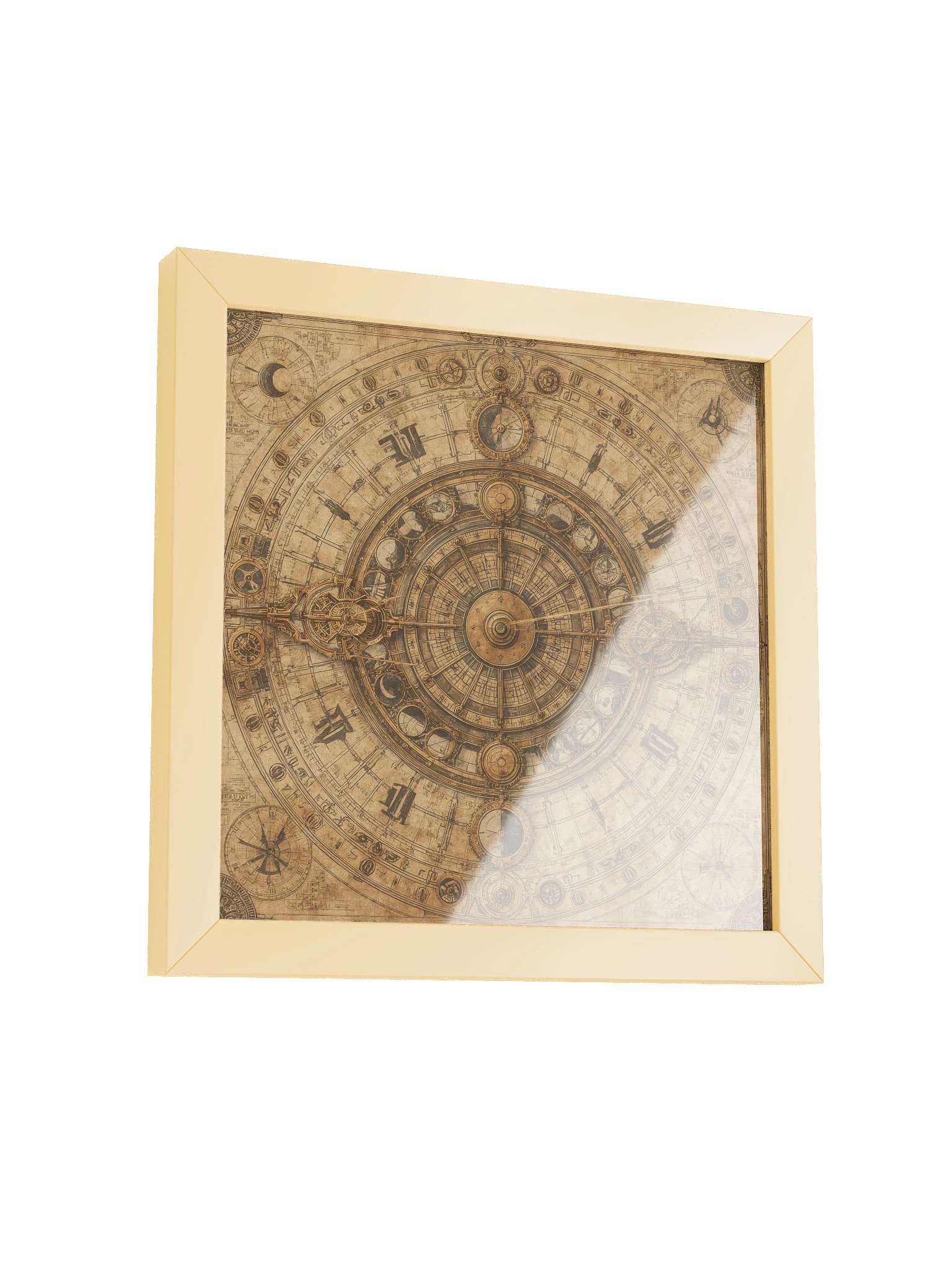 The Chronos Engine – Framed Square Poster (Gold Frame) product image (3)