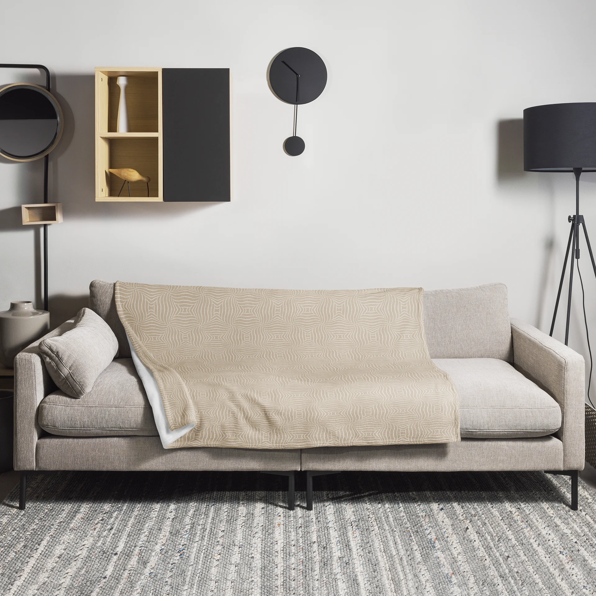Warm Beige Minimalism Throw Blanket product image (5)
