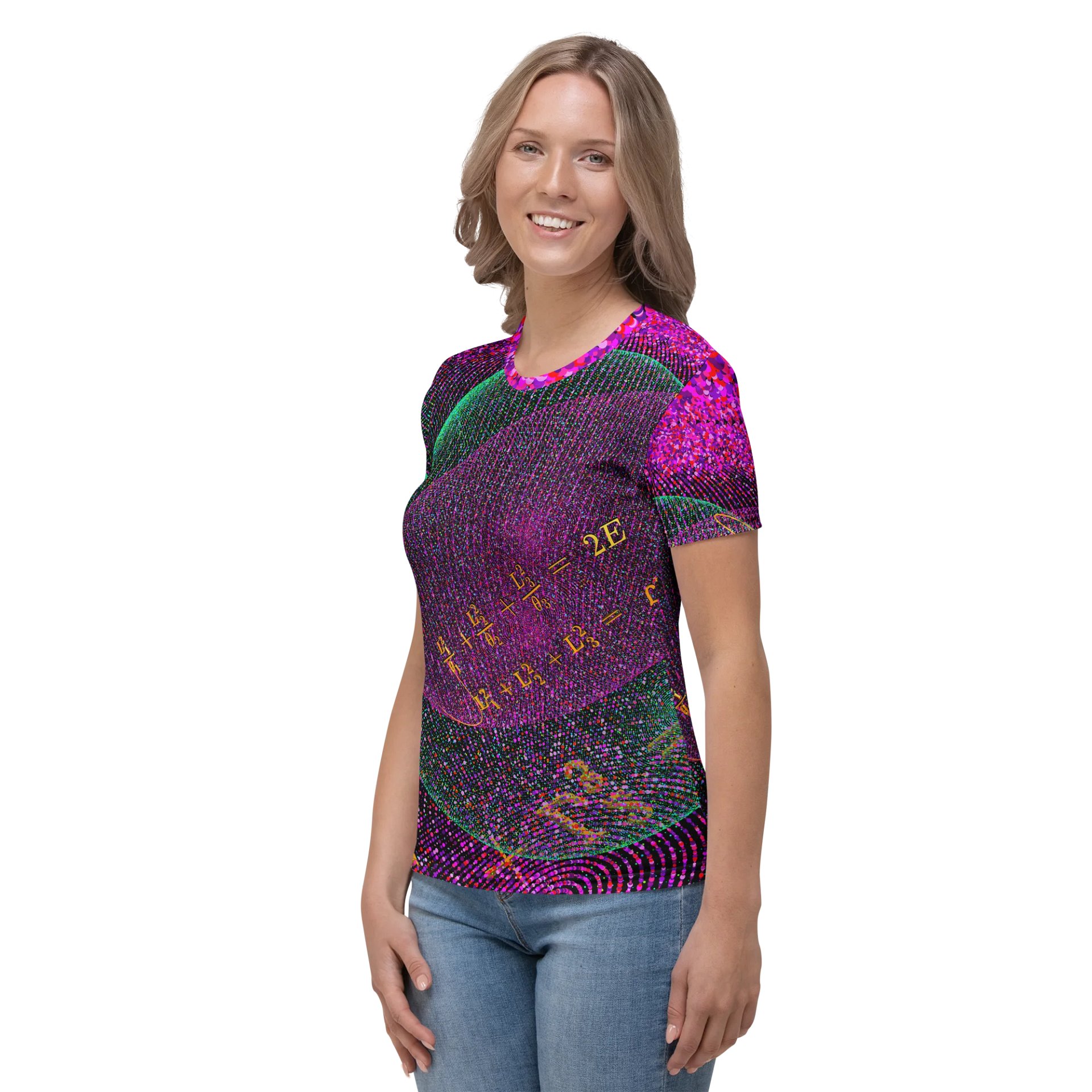 Poinsot's Pixel Spaceship 4 - Physics of the Gyroscope Women's Crew Neck T-Shirt product image (5)