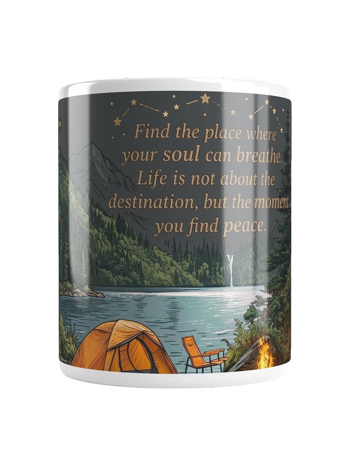 The Soul’s Sanctuary | Serene Lakeside Camping Mug - "Find Your Peace" Quote product image (6)