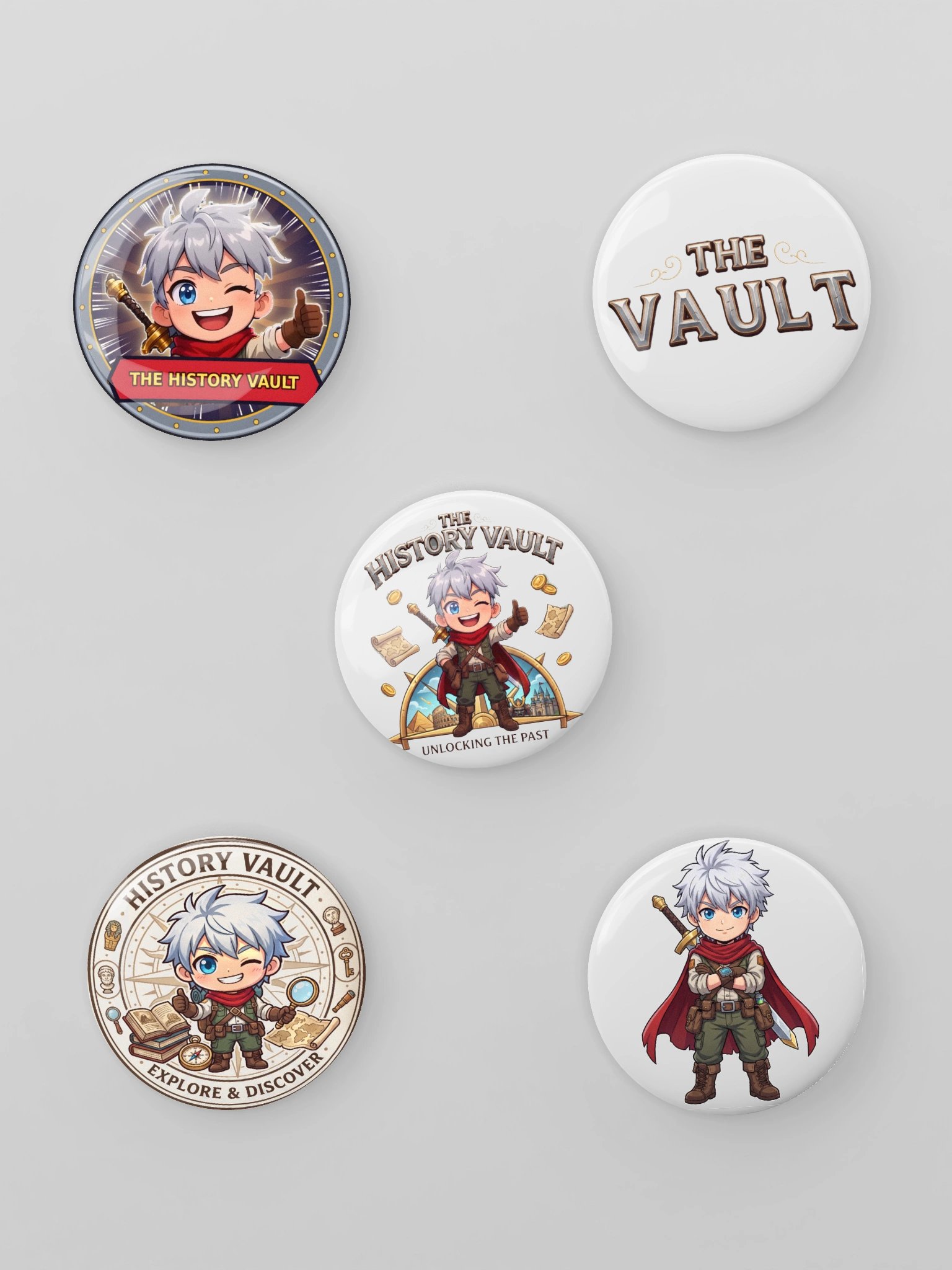 The History Vault Anime Pin Buttons product image (1)