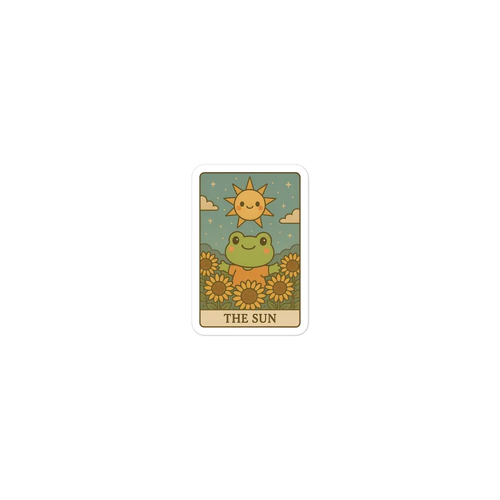 Premium Frog Tarot Card Cutout-style Vinyl Sticker | Featuring Iconic "The Sun" Artwork from the Tarotoads! Collection by Everbright Studio product image (2)