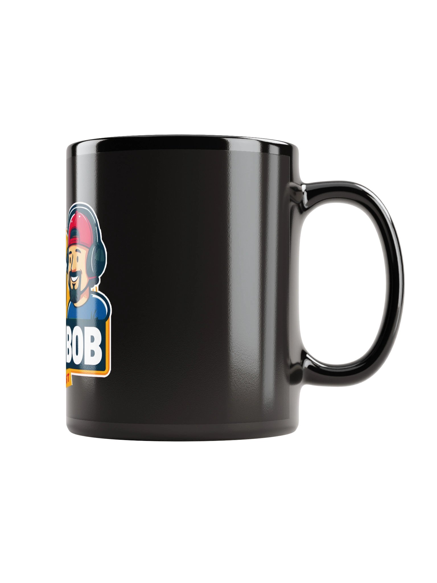 Buk N Bob Podcast Logo Black Glossy Mug product image (1)