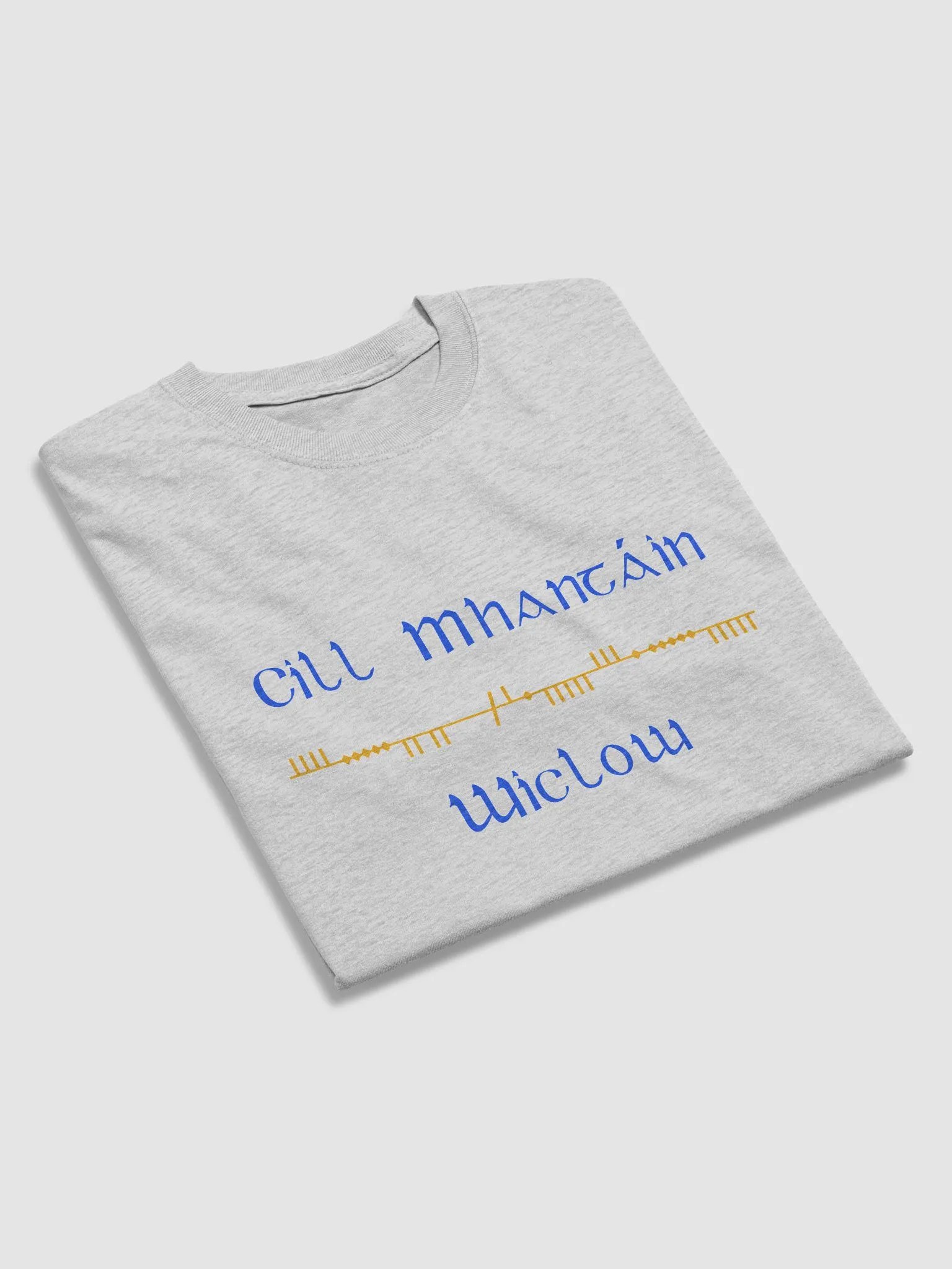 Wicklow/Cill Mhantáin Scholastic style Ogham printed T-shirt product image (63)