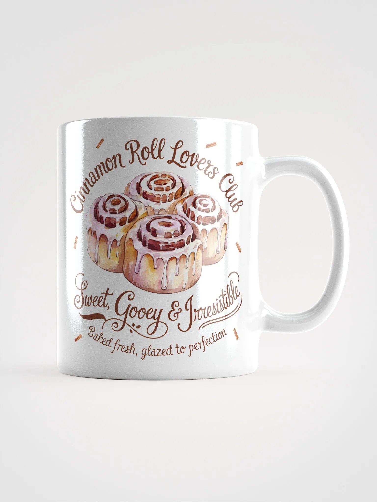 Cinnamon Roll Lovers Club White Glossy Mug product image (1)