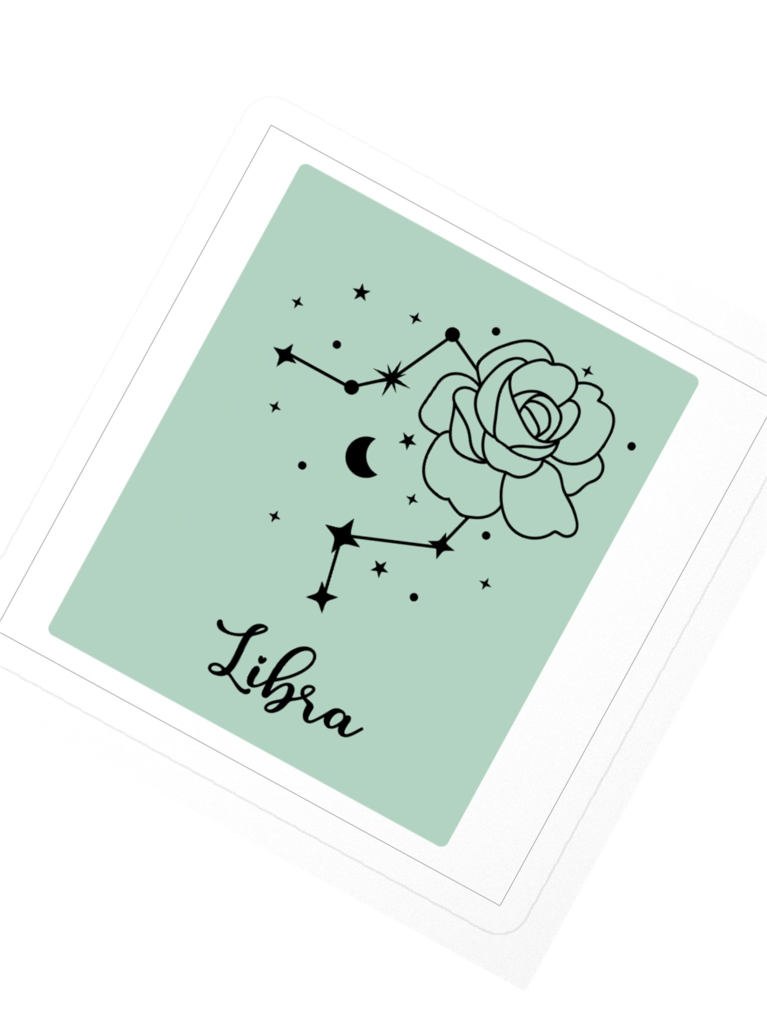 Libra Zodiac Sticker — Celestial Rose & Scales Design product image (2)