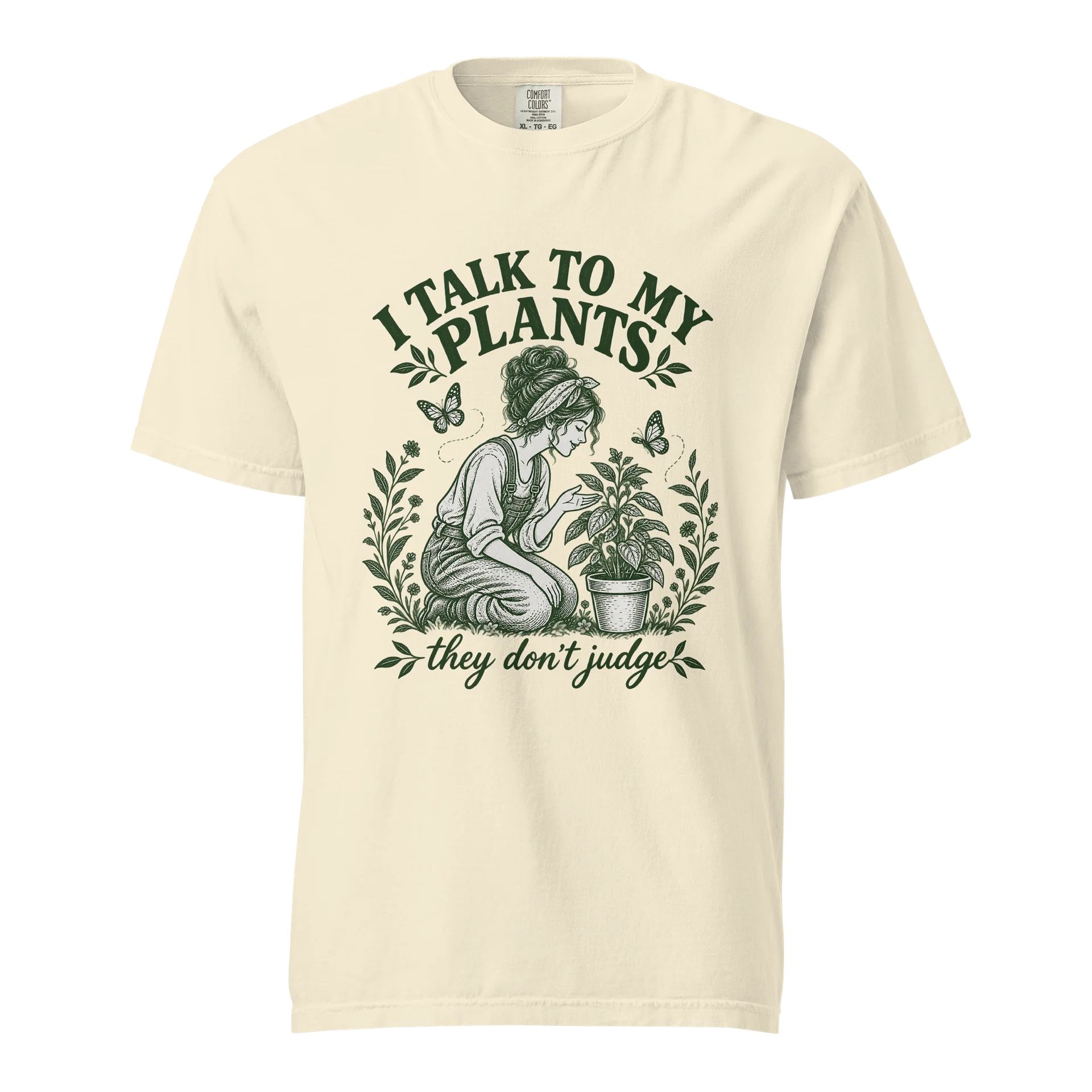 ): I Talk To My Plants Shirt, They Don't Judge Tee, Vintage Botanical T-Shirt product image (1)