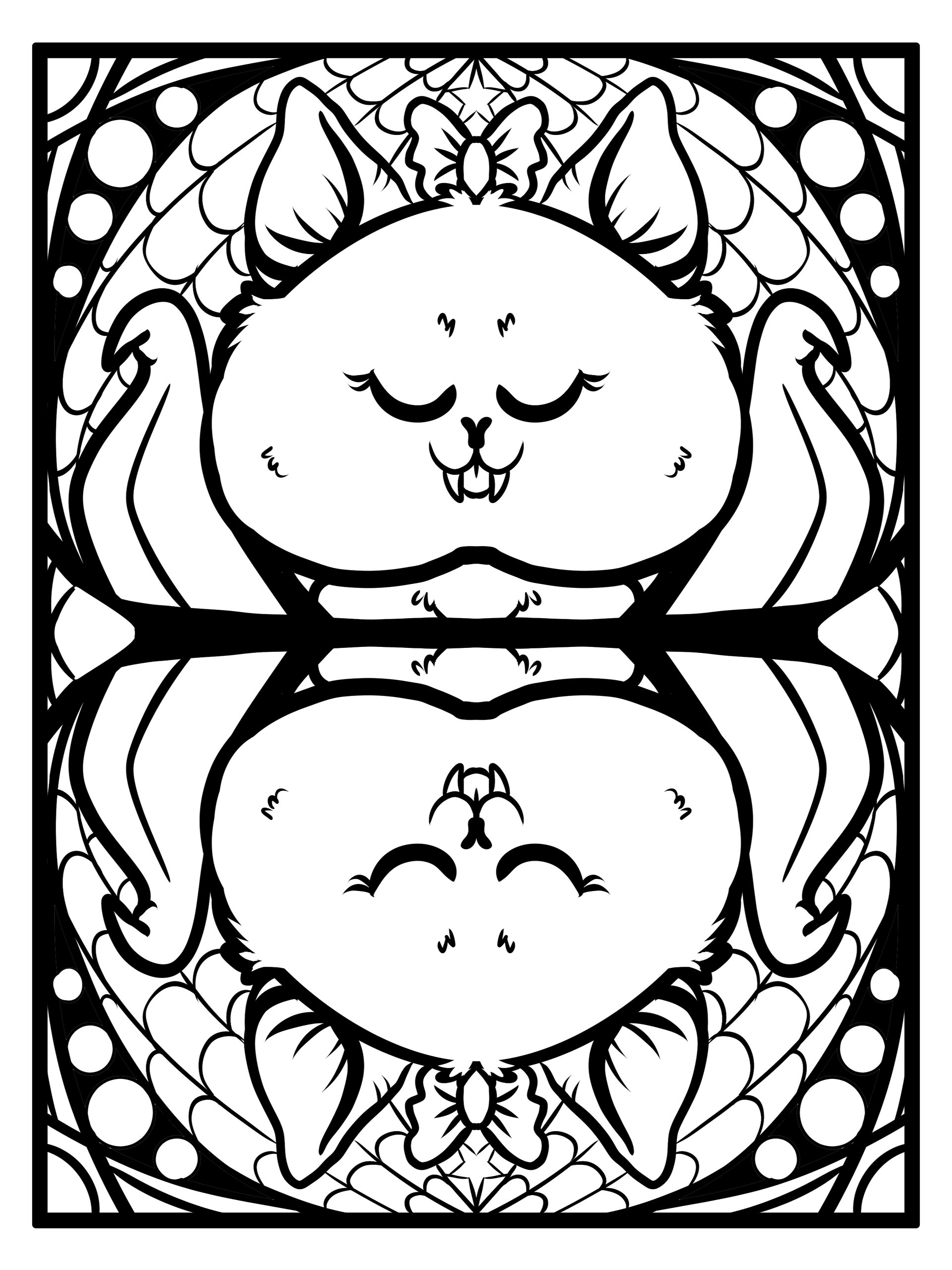 Cute Cartoon Bats - Halloween - Coloring Pages product image (3)