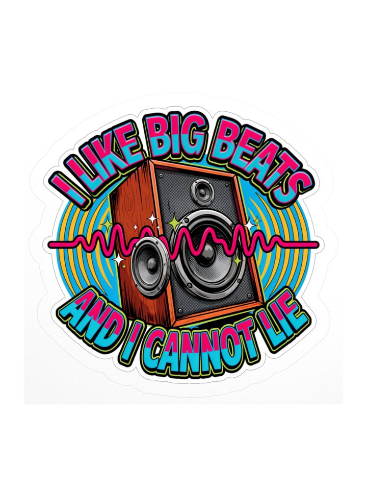 I Like Big Beats Retro Speaker Kiss Cut Sticker product image (3)