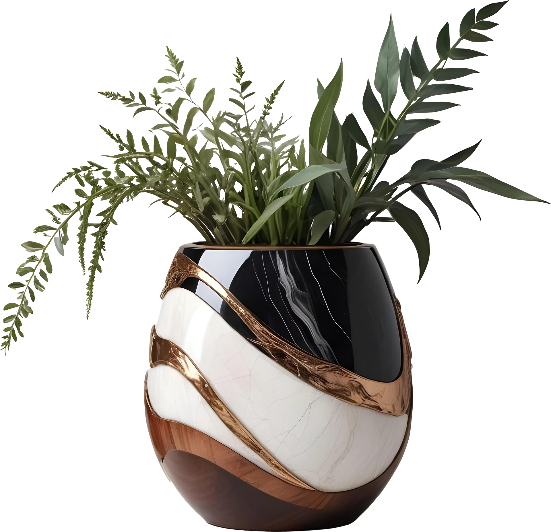 Dream of Eternity Collection – Elegant Wave Planter – PNG product image (1)