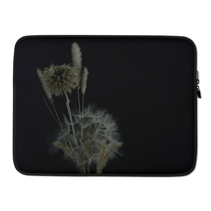 Laptop sleeve - Dry flowers against black background product image (2)