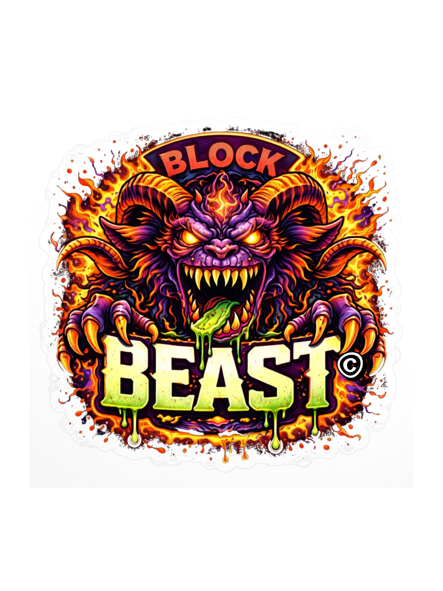 BLOCK BEAST — Neon Fury Sticker Cut product image (1)