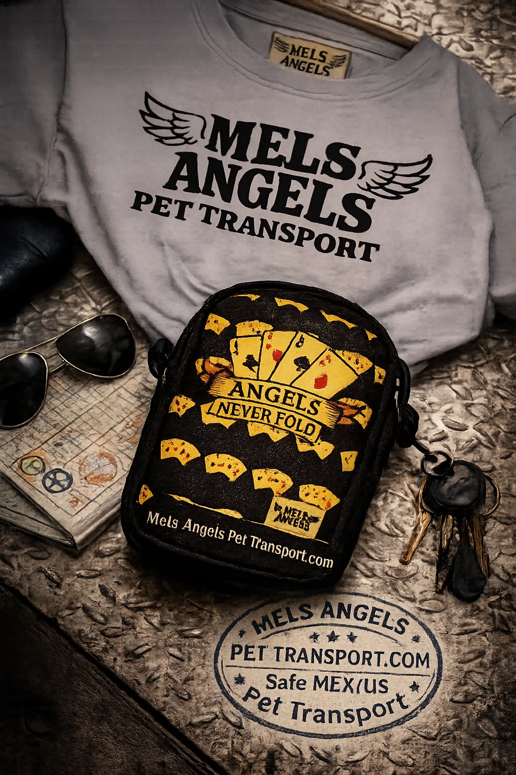 Mel’s Angels Pet Transport — Classic Crew Tee product image (1)