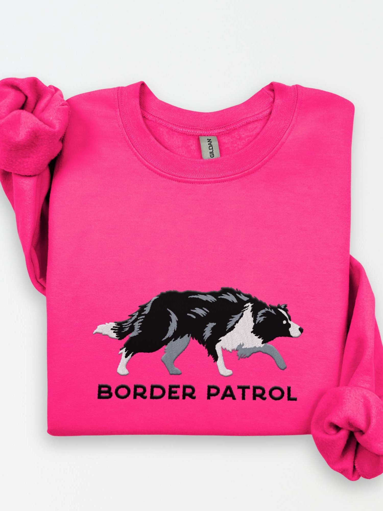 Border Patrol Sweatshirt (Embroidered) of a Border Collie(Black & White) product image (1)