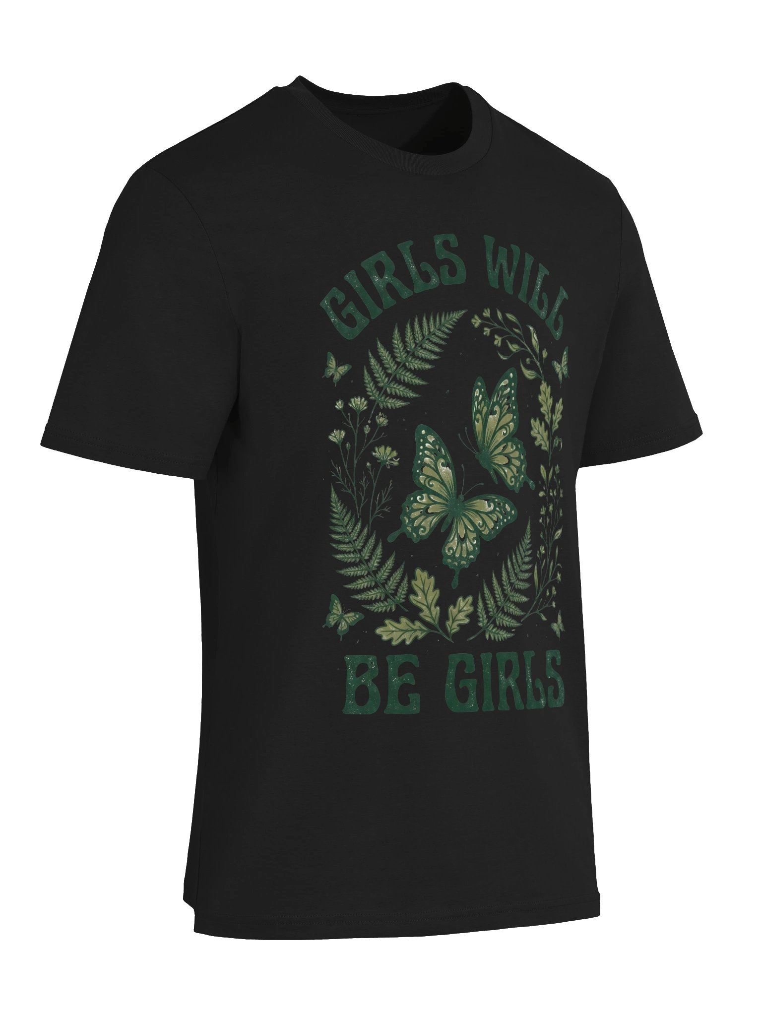 Girls Will Be Girls T-Shirt | Botanical Butterfly Graphic Tee | Feminine Vintage Shirt | Nature Lover Gift product image (40)
