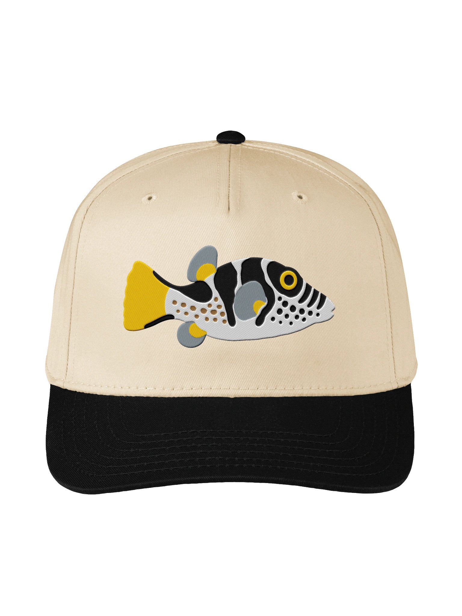 Valentini Puffer Embroidered Mid-Profile Baseball Cap | Saltwater Reef Fish Hat product image (9)
