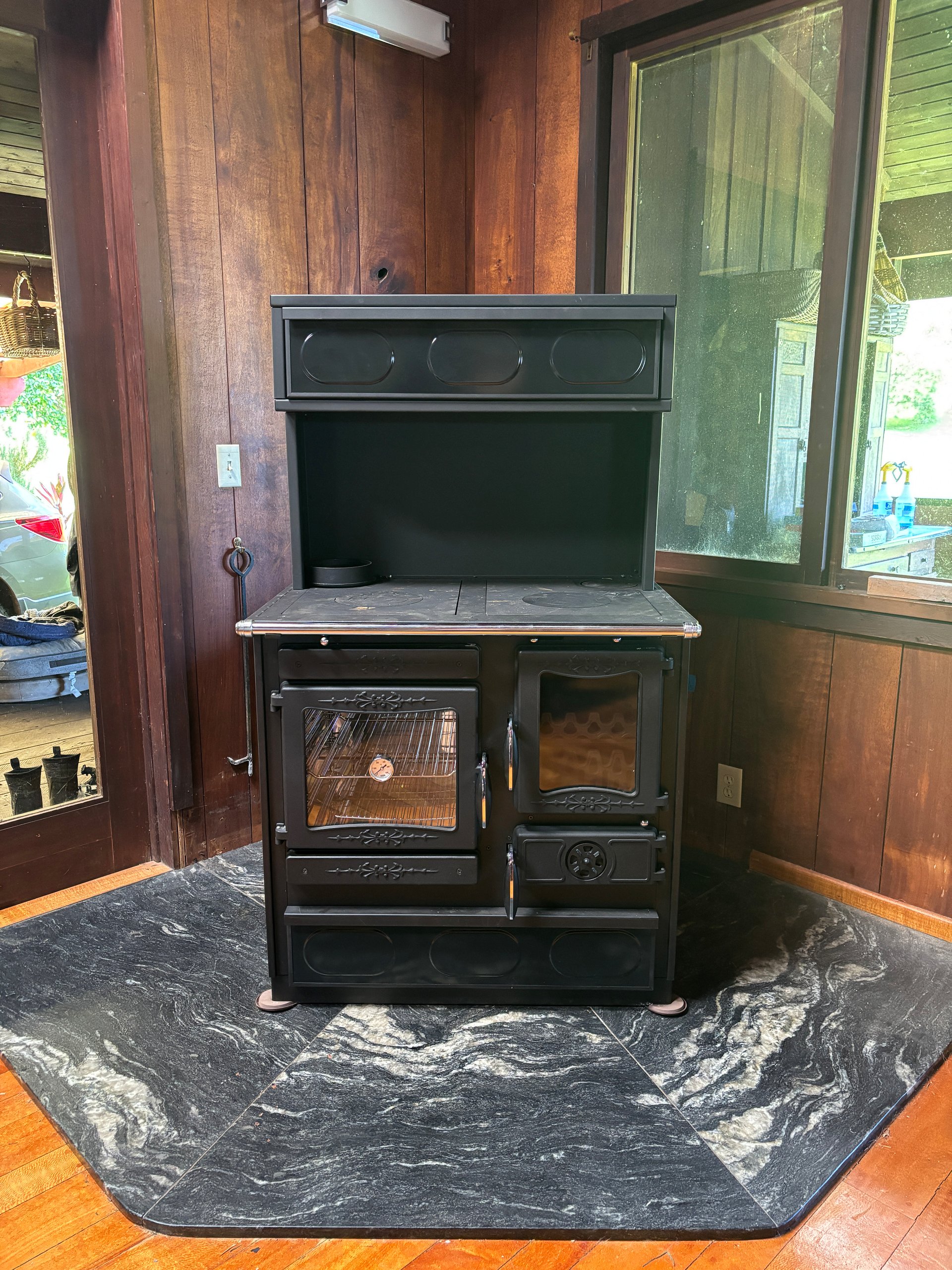 Guliver Wood Cook Stove Black Left Hand Flue with Top Warming Oven product image (2)