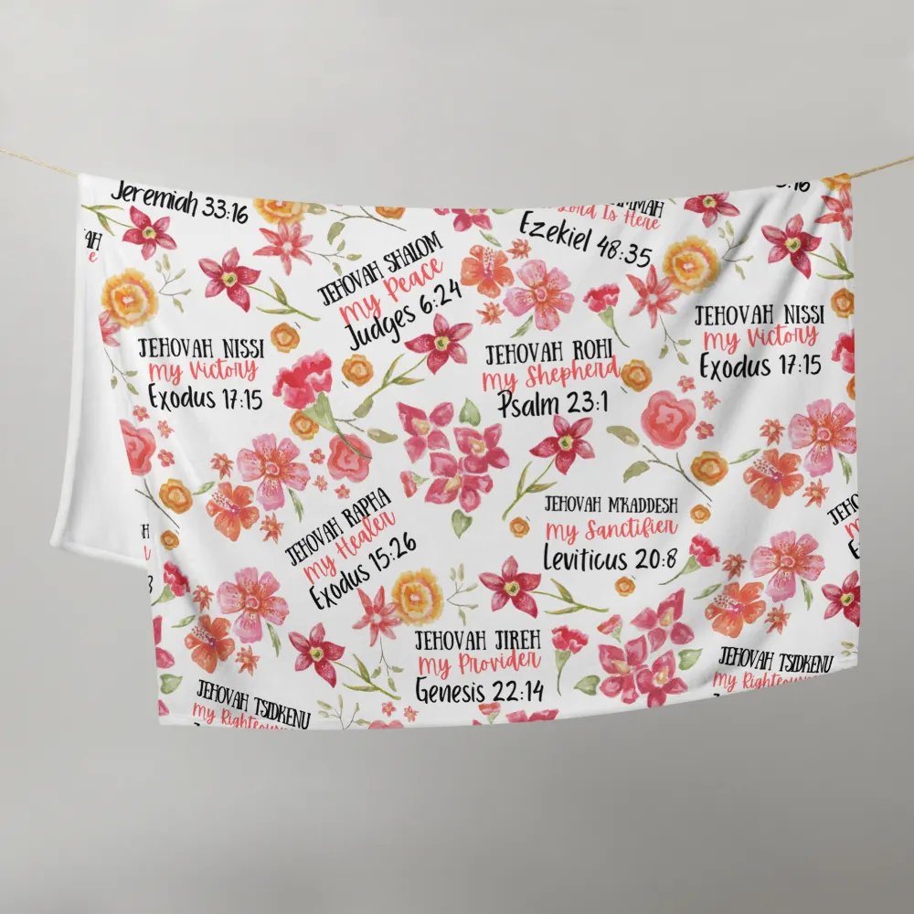 White Floral Names Of God Blanket product image (10)