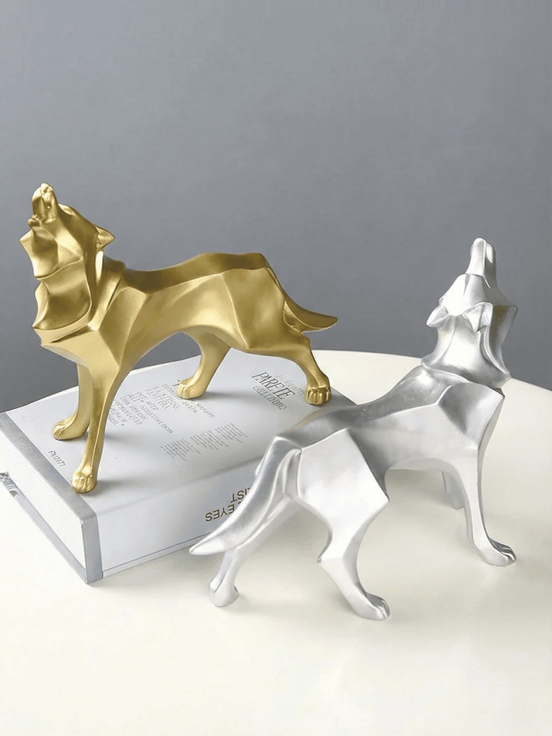 Abstract Wolf Statue | Geometric Animal Figurines | Nordic Home Decor | Office Room Interior Decoration | Sculpture Crafts product image (4)