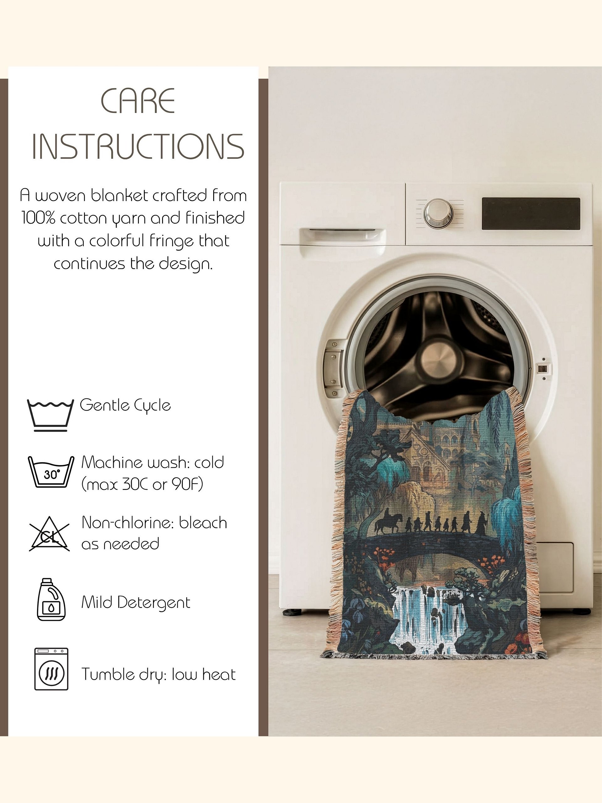 Lord of the Rings: The Fellowship at Rivendell Woven Tapestry Blanket product image (3)