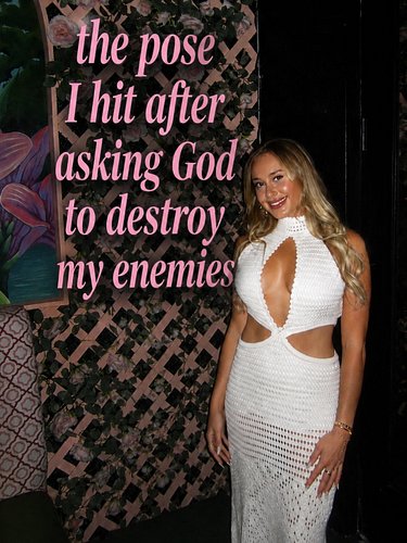 God told me He’ll go to war for me, so I can just focus on getting hotter. Life’s actually pretty good. I will be this tan ag...