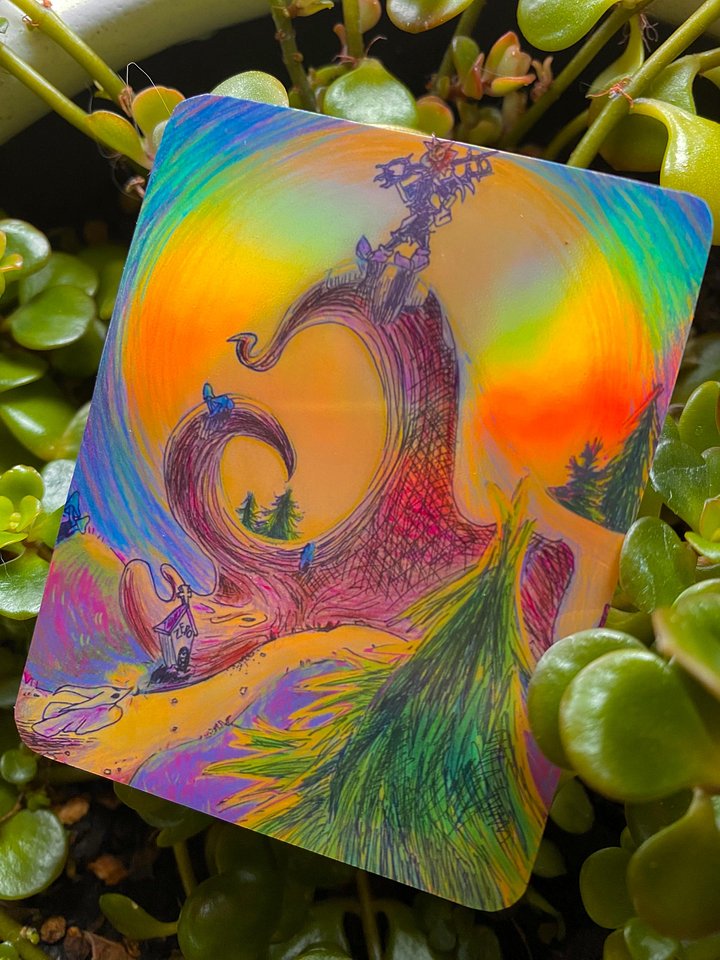 Kingdom Hearts Halloweentown Holographic sticker~!! “The Light on Spiral Hill” product image (1)