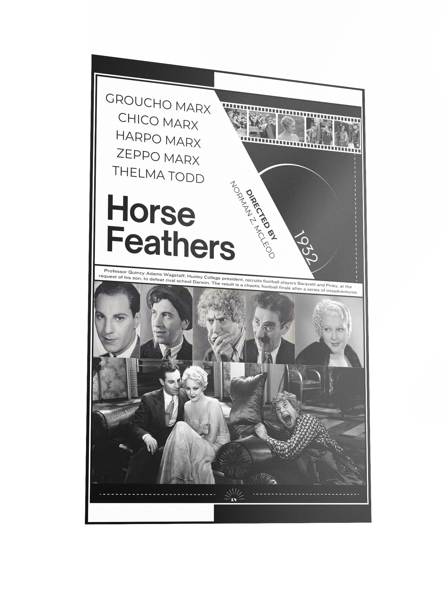Horse Feathers with the Marx Brothers and Thelma Todd 1932 | Movie Poster | 12x18 Wall Art product image (2)