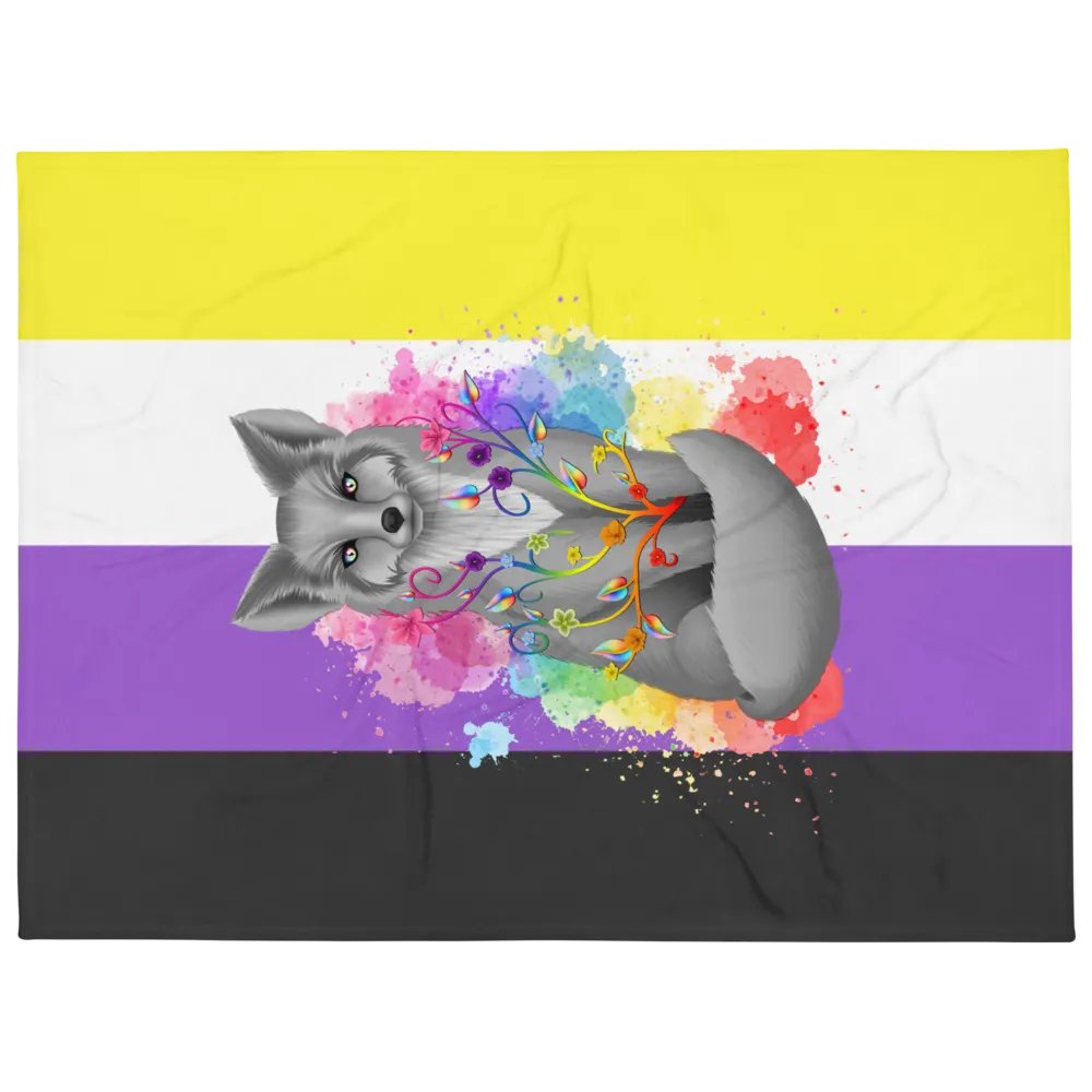 Nonbinary Pride Fox Blanket (2023) product image (1)
