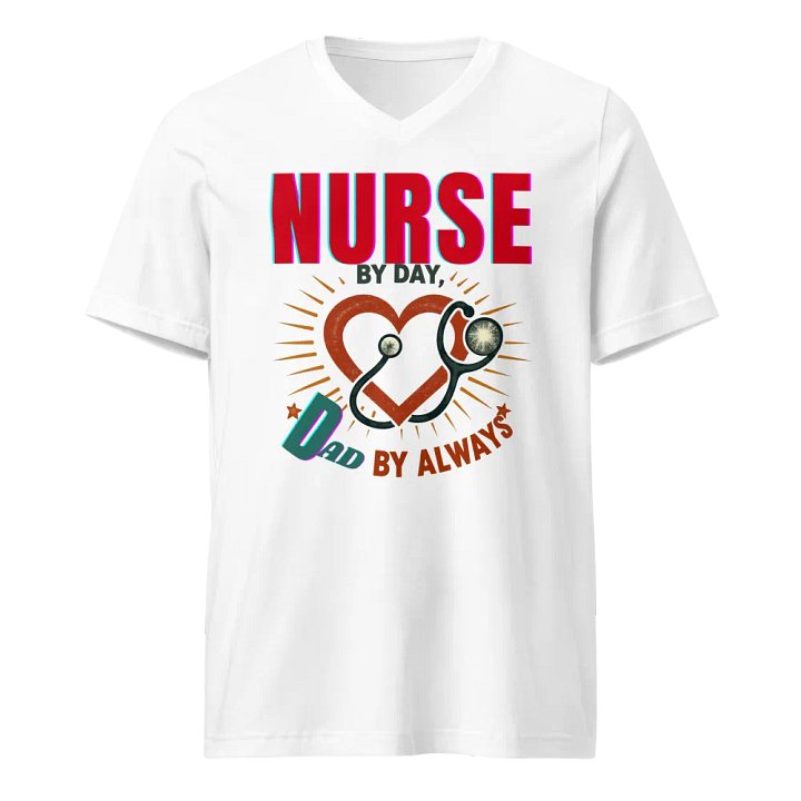 Nurse by Day, Dad by Always V-Neck Tee product image (5)