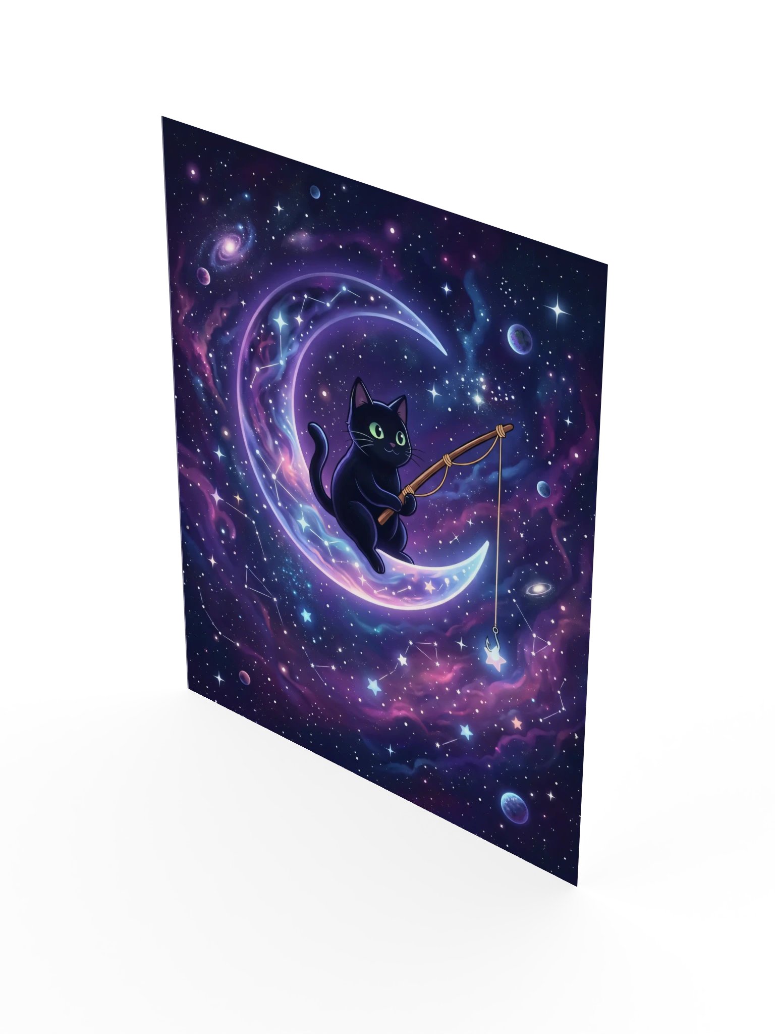 Moon Fishing Cat Poster product image (17)