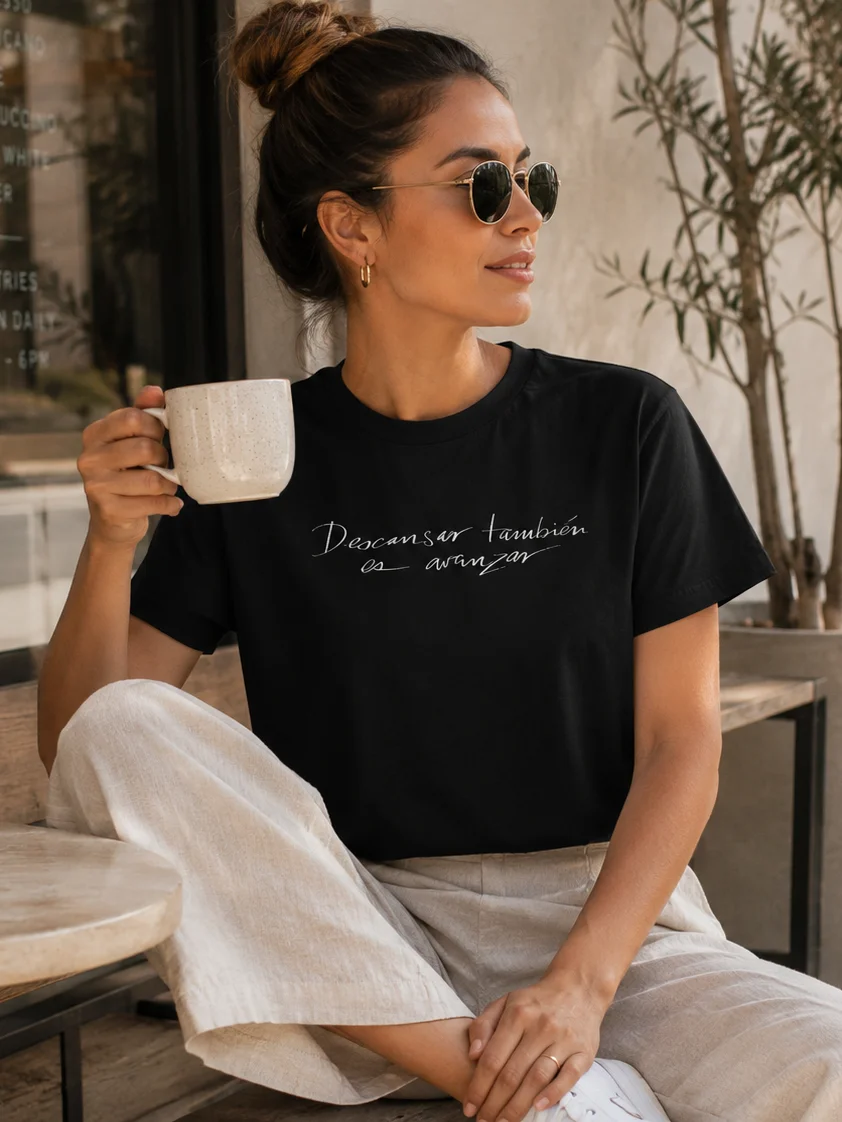 Descansar También Es Avanzar Cropped T-Shirt | Bienestar Emocional Autocuidado Crop Top product image (2)