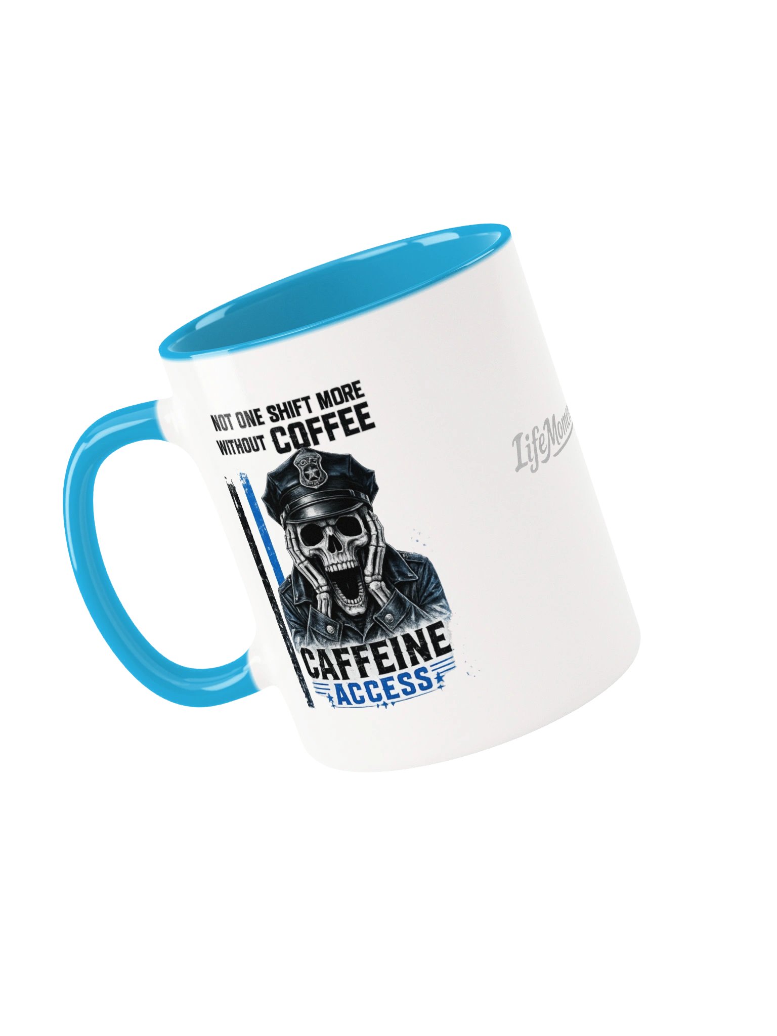 Funny Police Coffee Mug | Skeleton Cop Skull Cup | Thin Blue Line | 11oz & 15oz product image (4)