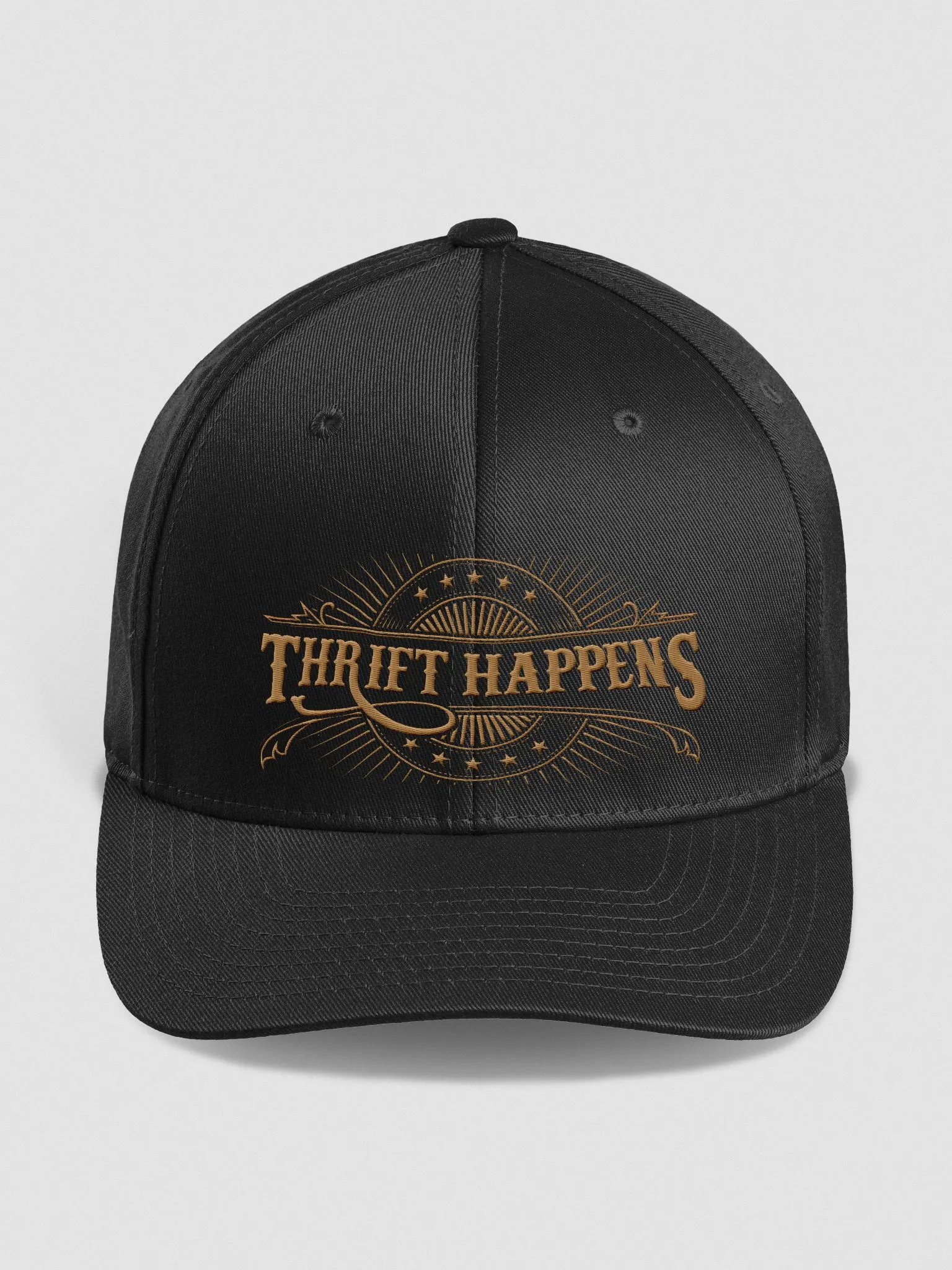 THRIFT HAPPENS (Embroidered Fitted Cap) product image (1)