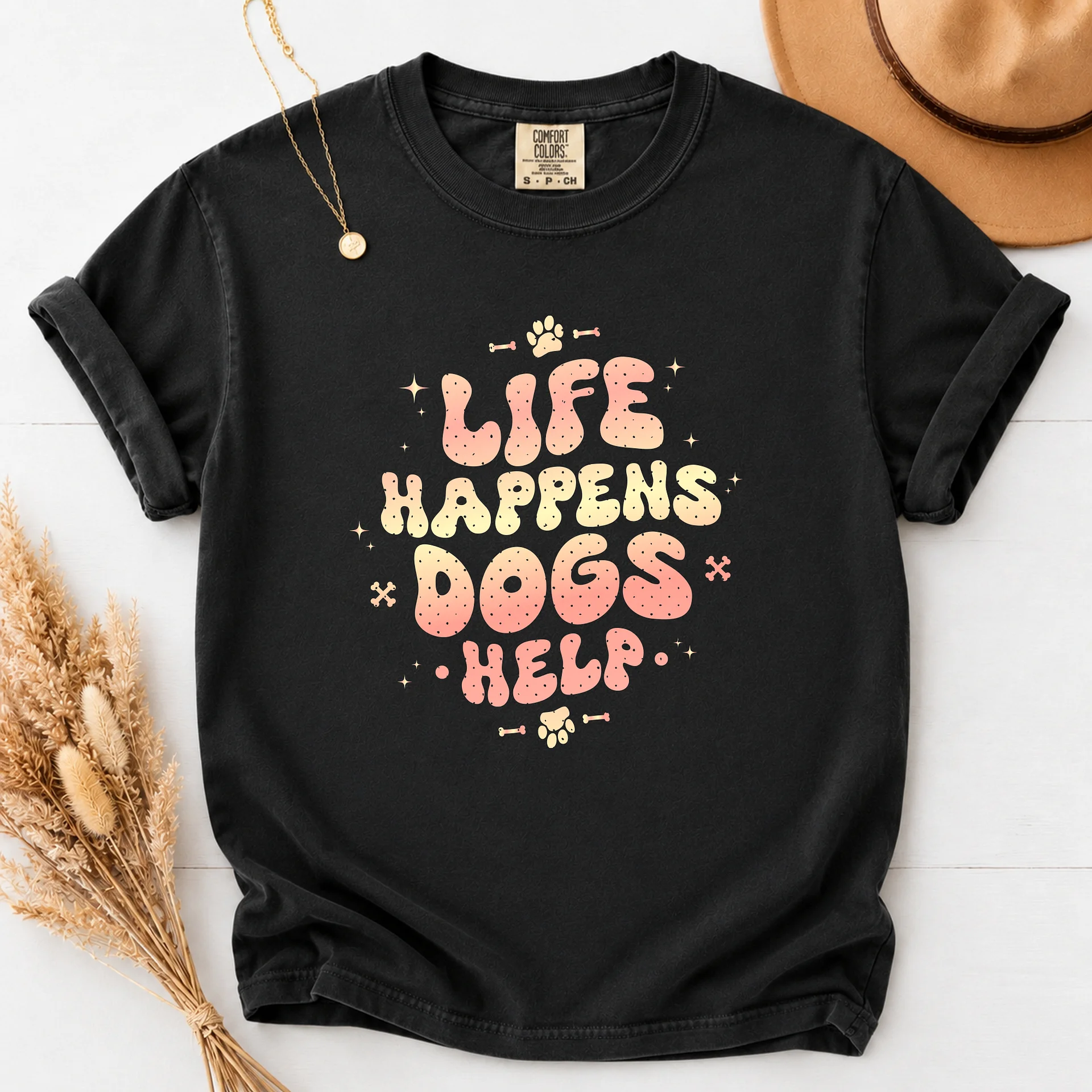 Life Happens Dogs Help T-shirt product image (1)