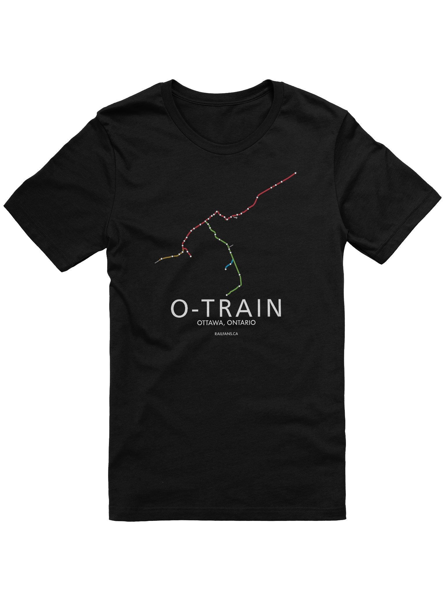 The Rail Fans Canada Map T-Shirt - O-Train product image (1)