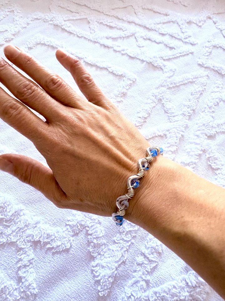 MFD-00301 | Steady Tide Adjustable Cuff Bracelet (Blue Variation) | by Monique Faella Designs™ product image (1)