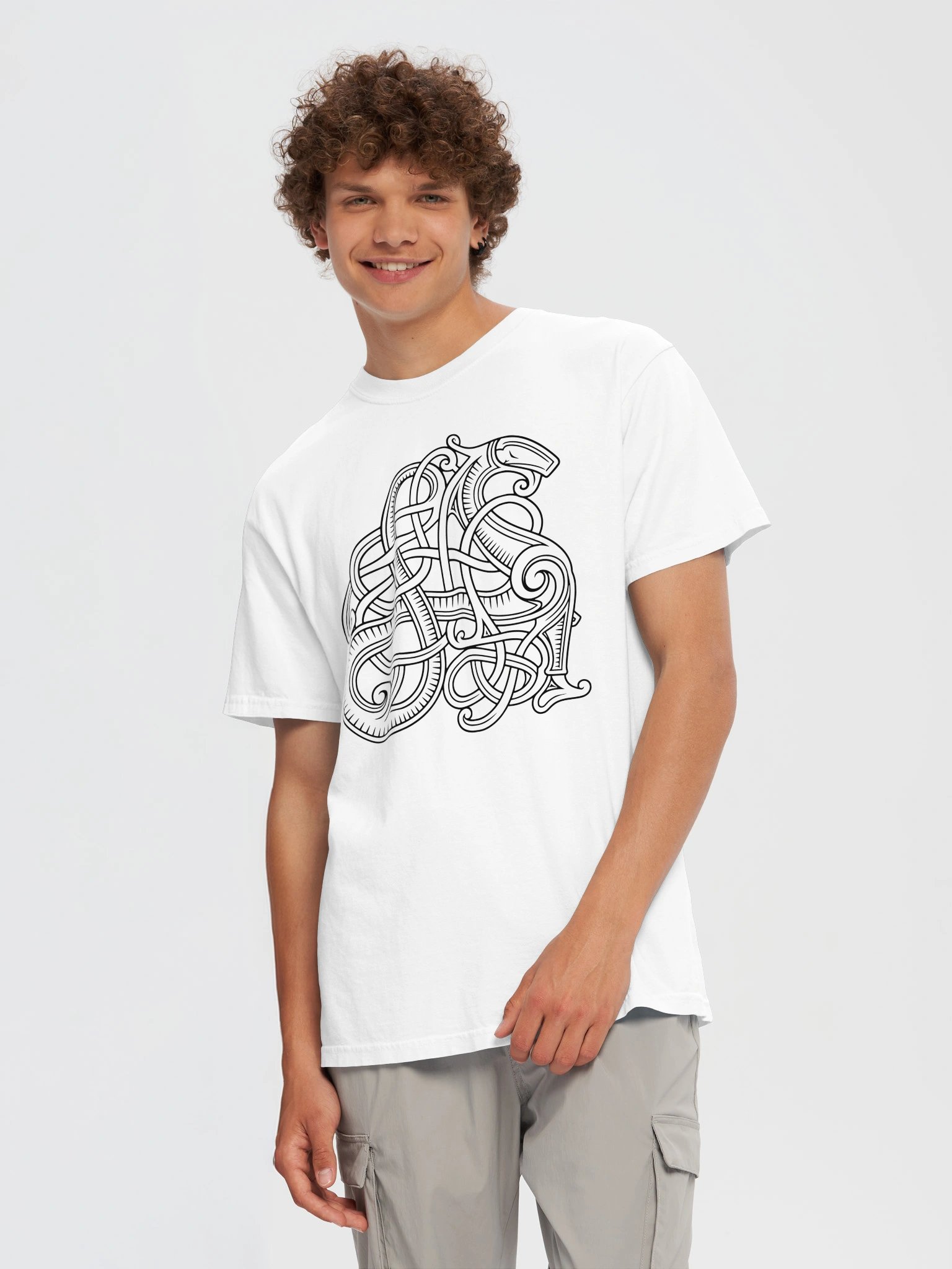 Graphic inspired by the Urnes style Viking brooch from Denmark - unisex t-shirt product image (4)