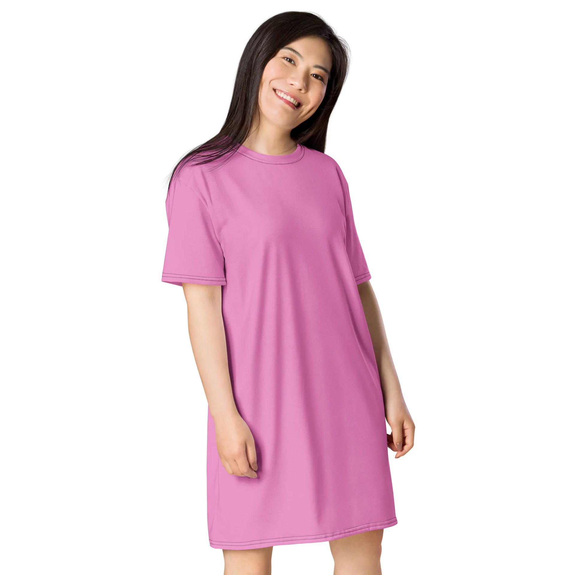 Oversized T-Shirt Dress - Romantic Lavender Rose, Sizes 2XS-6XL product image (4)
